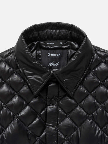 HAVEN / NANGA Skyline Shirt Jacket - Nylon Ripstop / Goose Down Black, Down Jackets