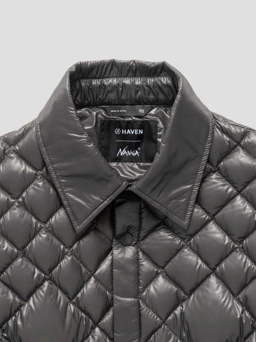 HAVEN / NANGA Skyline Shirt Jacket - Nylon Ripstop / Goose Down Grey, Down Jackets
