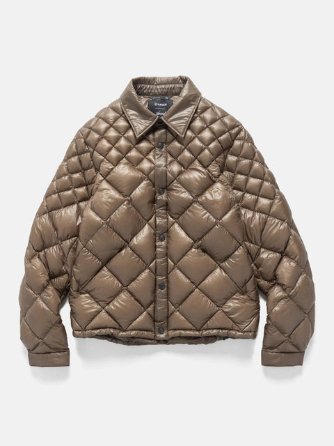 HAVEN / NANGA Skyline Shirt Jacket - Nylon Ripstop / Goose Down Mocha, Down Jackets