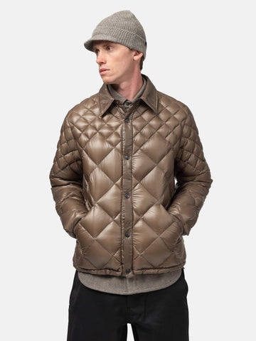 HAVEN / NANGA Skyline Shirt Jacket - Nylon Ripstop / Goose Down Mocha, Down Jackets