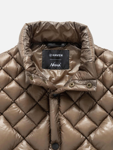 HAVEN / NANGA Skyline Vest - Nylon Ripstop / Goose Down Mocha, Vests