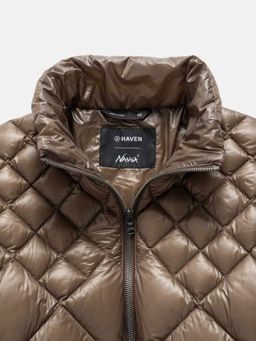 HAVEN / NANGA Skyline Zip Jacket - Nylon Ripstop / Goose Down Mocha, Down Jackets