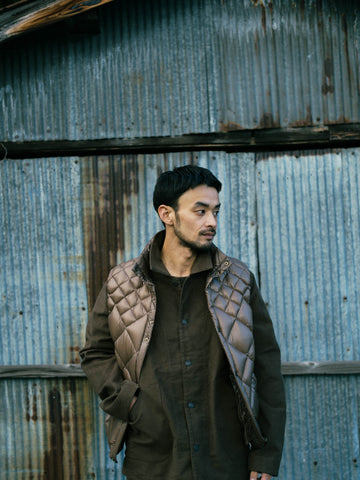 HAVEN / NANGA Skyline Vest - Nylon Ripstop / Goose Down Grey, Vests