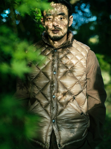 HAVEN / NANGA Skyline Vest - Nylon Ripstop / Goose Down Mocha, Vests