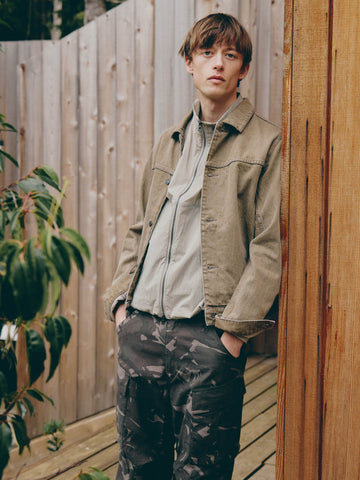 HAVEN Rig Jacket - Washed Cotton Denim Taupe, Trucker Jackets
