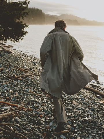 HAVEN Bureau Coat - Loro Piana Storm System 3L Wool Nylon Taupe, Coats