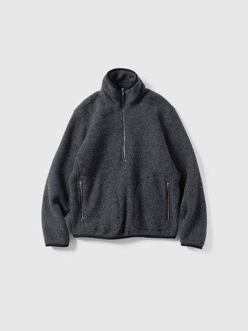 HAVEN Alpine 1/2 Zip Pullover - Melange Wool Charcoal, Fleece
