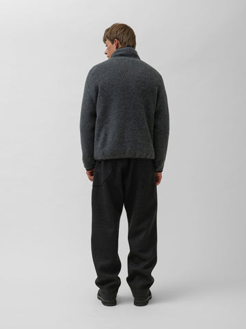 HAVEN Alpine 1/2 Zip Pullover - Melange Wool Charcoal, Fleece