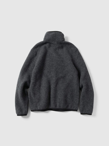 HAVEN Alpine 1/2 Zip Pullover - Melange Wool Charcoal, Fleece