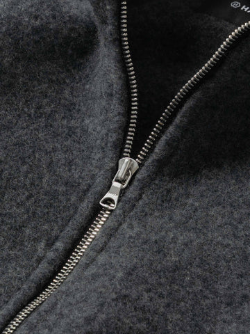 HAVEN Alpine 1/2 Zip Pullover - Melange Wool Charcoal, Fleece