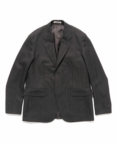 AURALEE Bluefaced Wool Dobby Over Jacket Charcoal, Outerwear