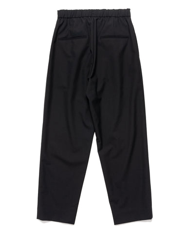 ATON Wool Tropical Tapered Easy Pants Black, Bottoms