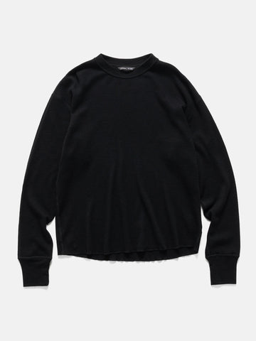 HAVEN Base Thermal Crewneck - Superfine Wool Waffle Black, Thermals