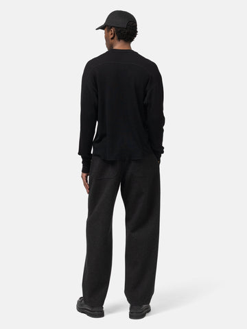 HAVEN Base Thermal Crewneck - Superfine Wool Waffle Black, Thermals