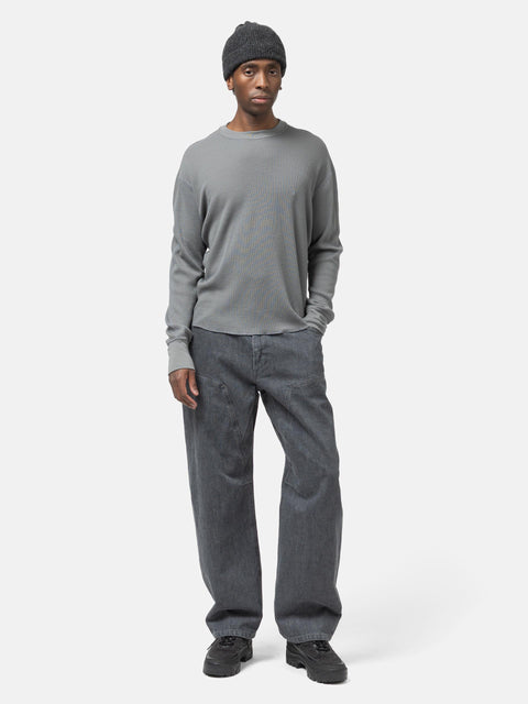 HAVEN Base Thermal Crewneck - Superfine Wool Waffle Grey, Thermals