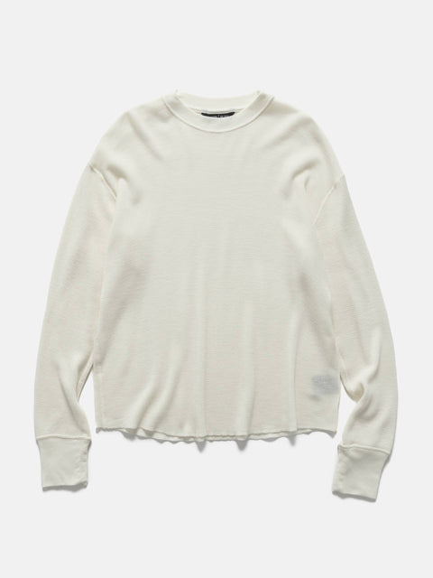 HAVEN Base Thermal Crewneck - Superfine Wool Waffle Off White, Thermals