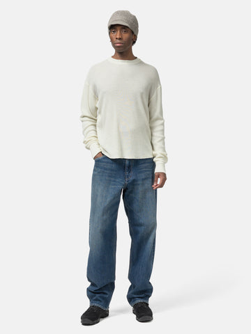 HAVEN Base Thermal Crewneck - Superfine Wool Waffle Off White, Thermals