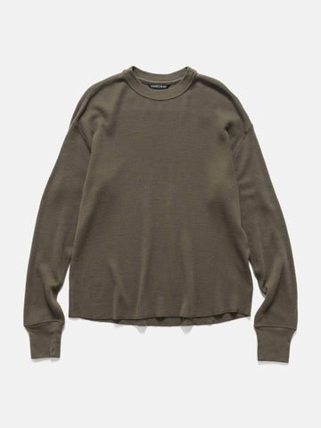 HAVEN Base Thermal Crewneck - Superfine Wool Waffle Tarmac, Thermals