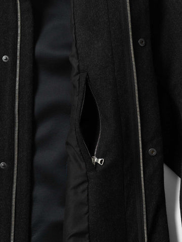 HAVEN Bureau Overcoat - Loro Piana Storm System Wool Charcoal, Coats
