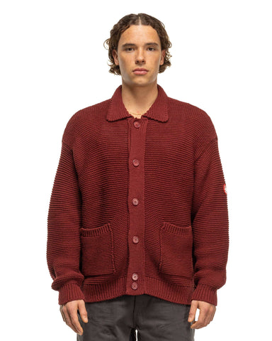 CAV EMPT Collared Knit Cardigan Red, Knits