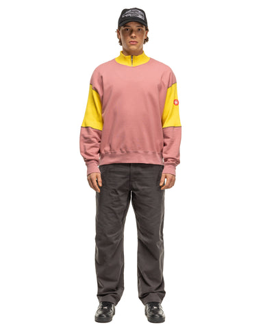 CAV EMPT Wide Rib Cut Half Zip Sweat Pink, Sweaters
