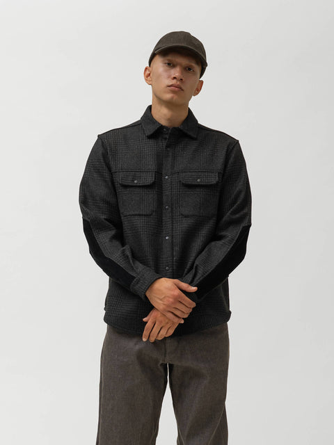 HAVEN Crescent Shirt - Loro Piana Zelander® Merino Charcoal Plaid, Shirts