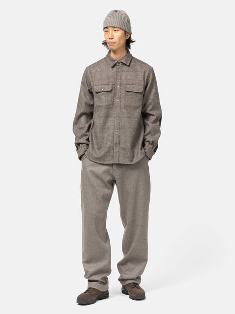 HAVEN Crescent Shirt - Loro Piana Zelander® Merino Taupe Plaid, Shirts