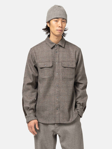 HAVEN Crescent Shirt - Loro Piana Zelander® Merino Taupe Plaid, Shirts