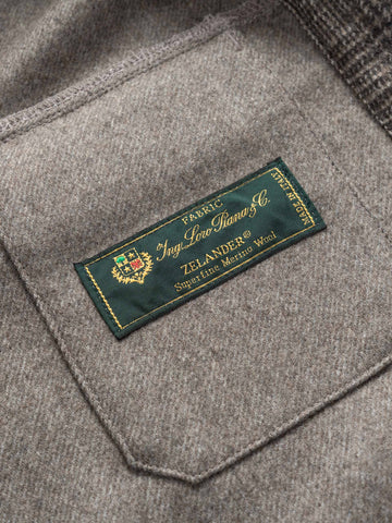 HAVEN Crescent Shirt - Loro Piana Zelander® Merino Taupe Plaid, Shirts