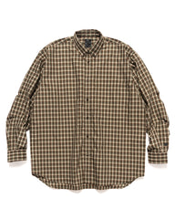 Daiwa Tech Button Down Shirts L/S Mini Plaids Olive, Shirts