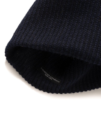 Engineered Garments Beanie Wool Poly Sweater Knit Navy, Headwear