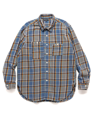 Engineered Garments Work Shirt Cotton Heavy Twill Plaid Blue, Shirts