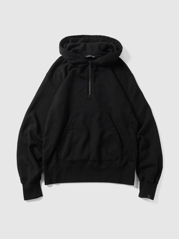 HAVEN Excel 1/4 Zip Hoodie - Urake Cotton Terry Black, Hoodies