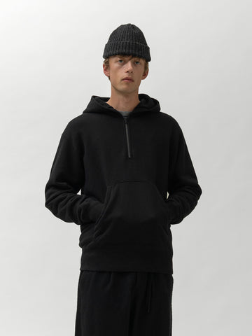 HAVEN Excel 1/4 Zip Hoodie - Urake Cotton Terry Black, Hoodies