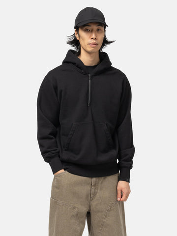 HAVEN Excel 1/4 Zip Hoodie - Urake Cotton Terry Black, Hoodies
