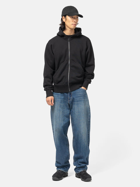 HAVEN Excel Full Zip Hoodie - Azume Urake Cotton French Terry Black, Hoodies