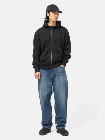 HAVEN Excel Full Zip Hoodie - Azume Urake Cotton French Terry Black, Hoodies