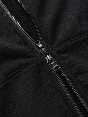 HAVEN Excel Full Zip Hoodie - Azume Urake Cotton French Terry Black, Hoodies