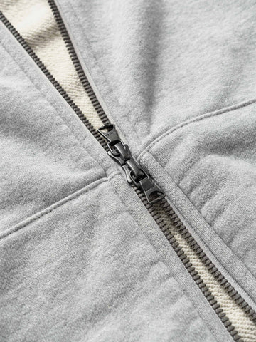 HAVEN Excel Full Zip Hoodie - Azume Urake Cotton French Terry Heather Grey, Hoodies