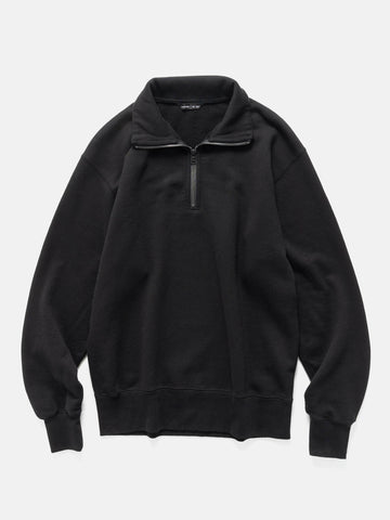 HAVEN Excel Zip Neck - Urake Cotton Terry Black, Sweatshirts