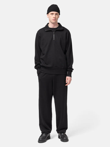 HAVEN Excel Zip Neck - Urake Cotton Terry Black, Sweatshirts