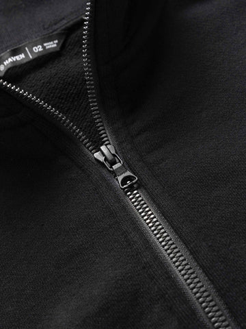 HAVEN Excel Zip Neck - Azuma Urake Cotton French Terry Black, Sweatshirts