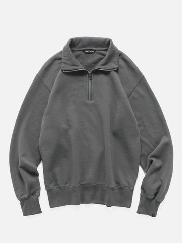 HAVEN Excel Zip Neck - Urake Cotton Terry Graphite, Sweatshirts