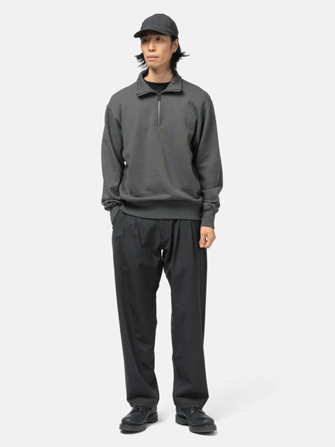 HAVEN Excel Zip Neck - Urake Cotton Terry Graphite, Sweatshirts