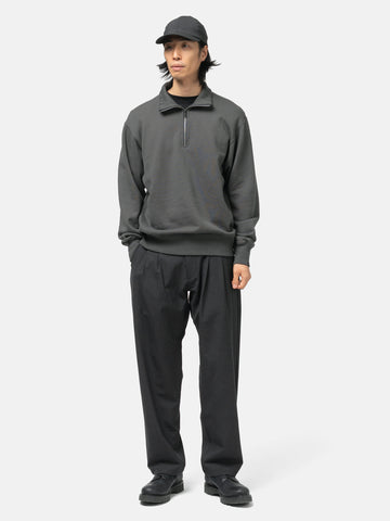 HAVEN Excel Zip Neck - Urake Cotton Terry Graphite, Sweatshirts