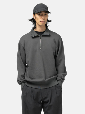 HAVEN Excel Zip Neck - Urake Cotton Terry Graphite, Sweatshirts