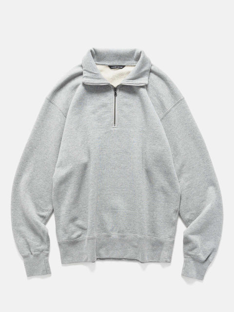 HAVEN Excel Zip Neck - Azuma Urake Cotton French Terry Heather Grey, Sweatshirts