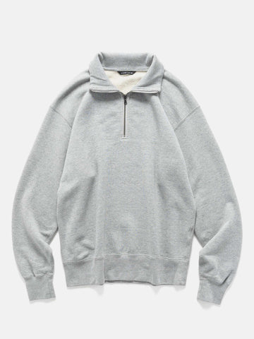 HAVEN Excel Zip Neck - Azuma Urake Cotton French Terry Heather Grey, Sweatshirts