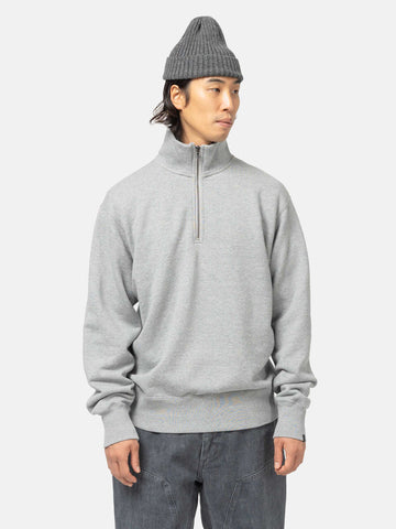 HAVEN Excel Zip Neck - Azuma Urake Cotton French Terry Heather Grey, Sweatshirts