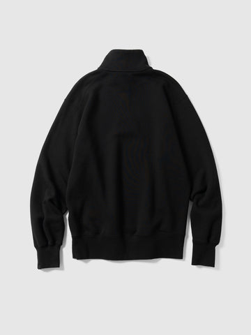 HAVEN Excel Zip Neck - Urake Cotton Terry Black, Sweatshirts